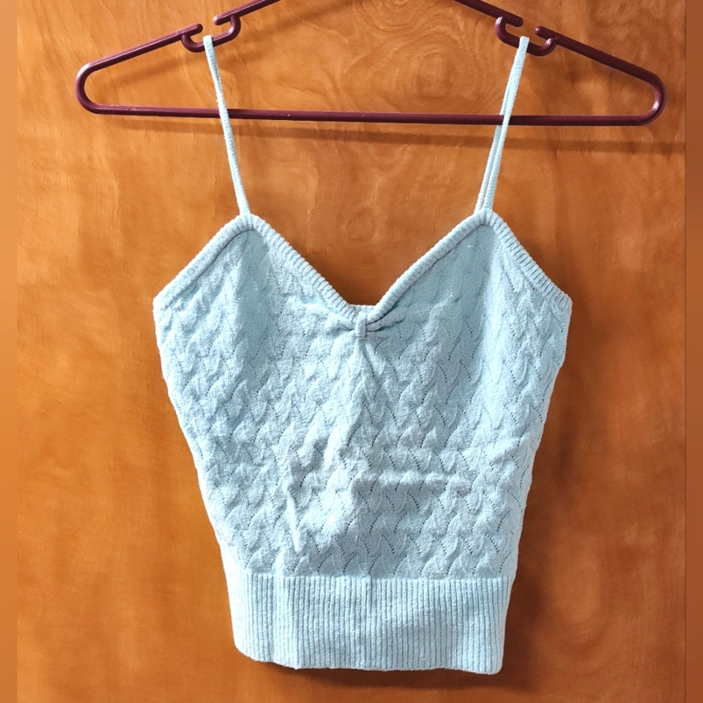 Moda International Mint Green Pointelle  Tank XS